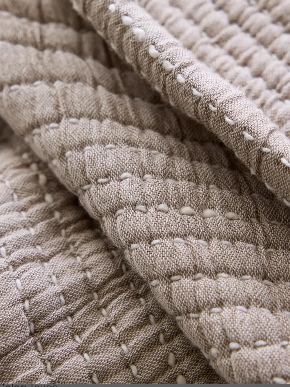 NWOT Quince Organic Cotton Channel Stitch Taupe Set of  2 Shams!